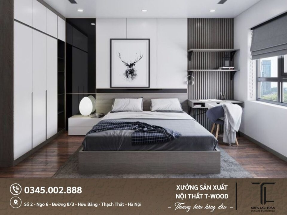 Giường, tủ MDF - Mẫu 10