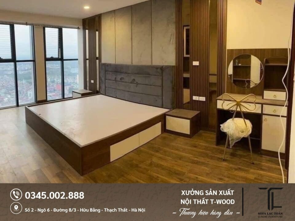 Giường, tủ MDF - Mẫu 11