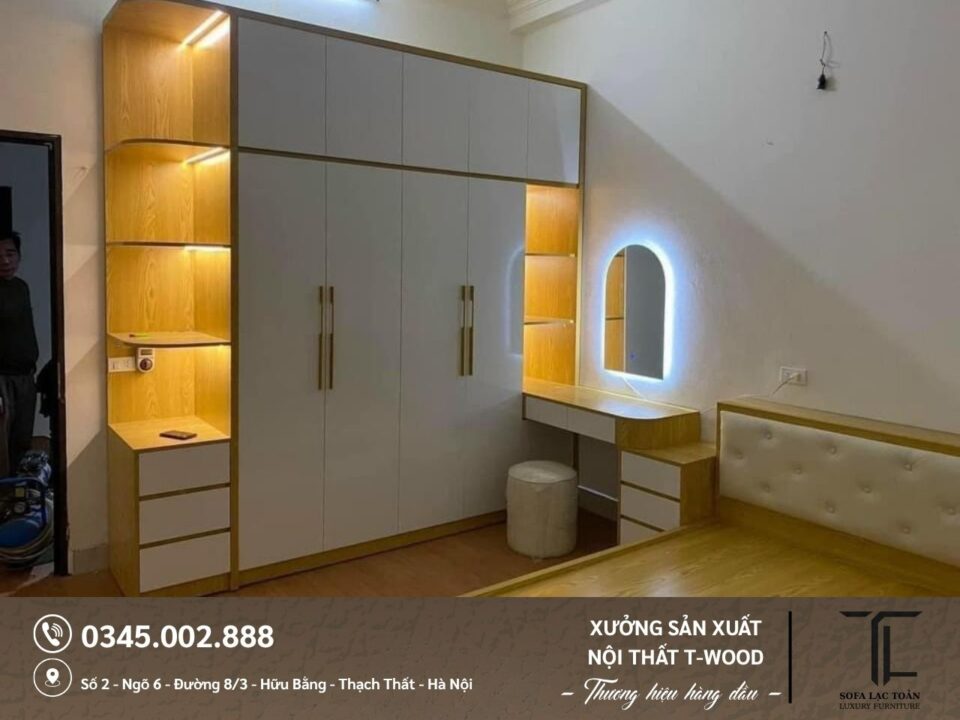 Giường, tủ MDF - Mẫu 15