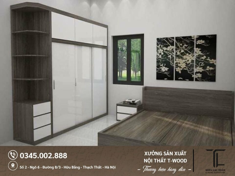 Giường, tủ MDF - Mẫu 13