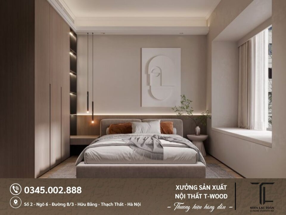 Giường, tủ MDF - Mẫu 09