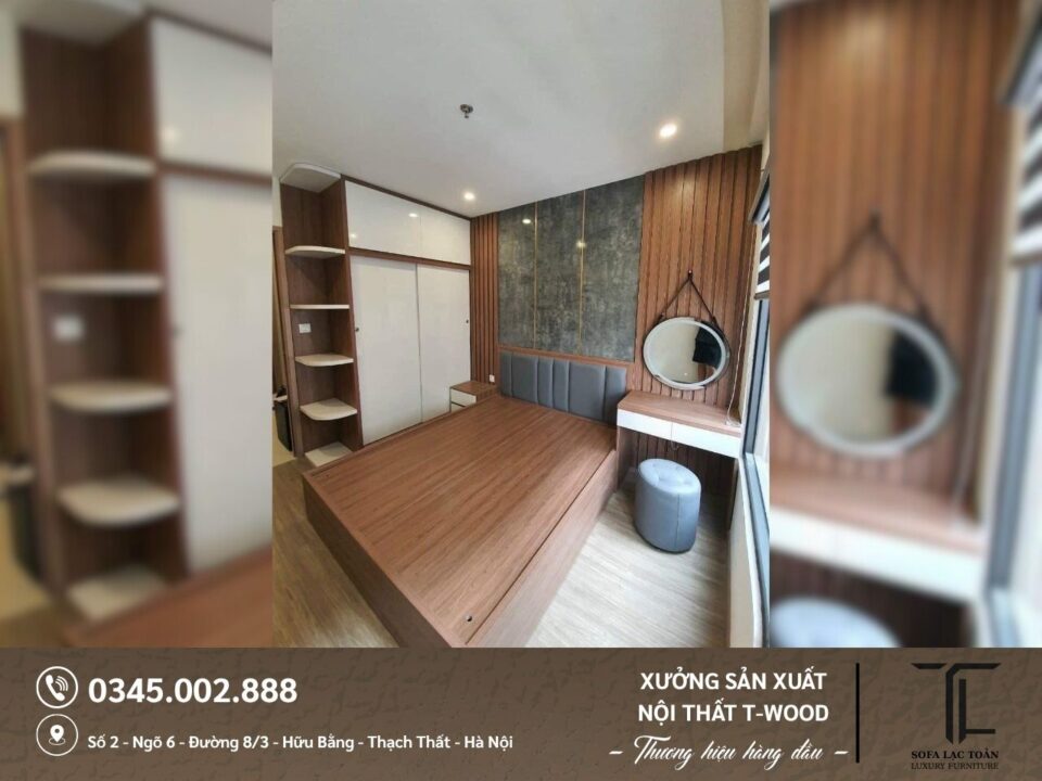 Giường, tủ MDF - Mẫu 05