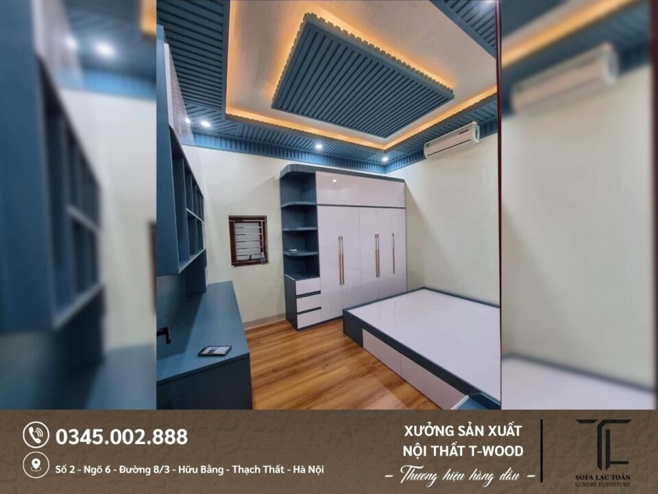 Giường, tủ MDF - Mẫu 04