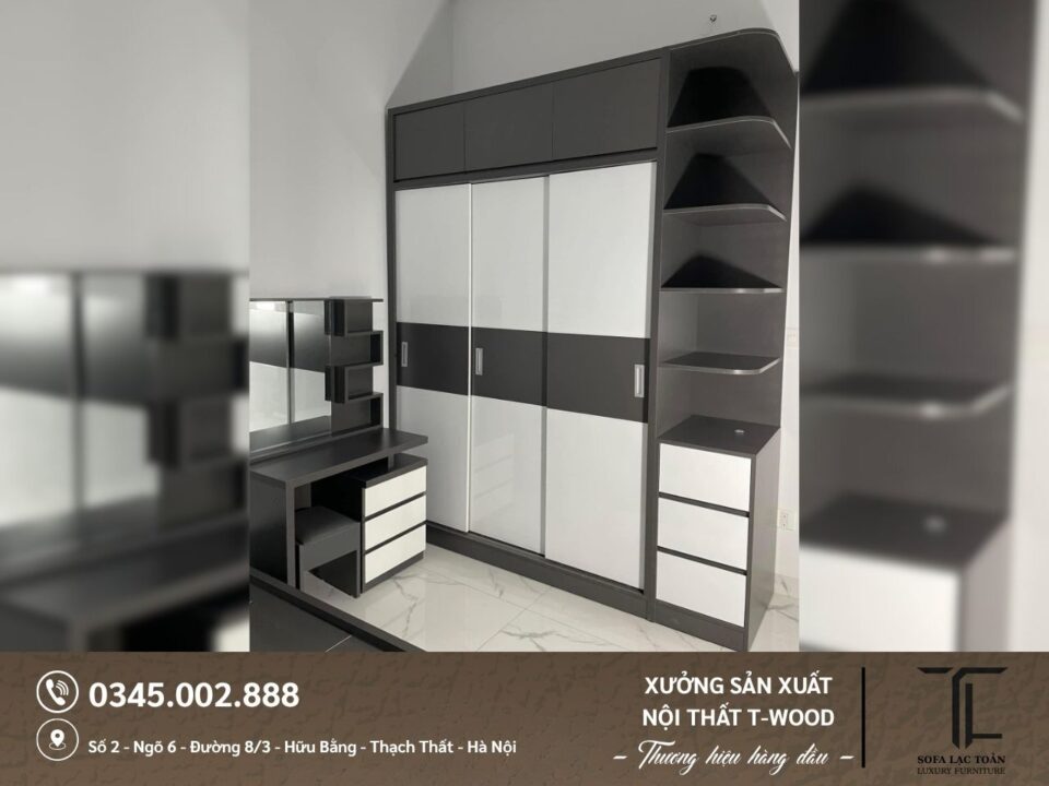 Giường, tủ MDF - Mẫu 03