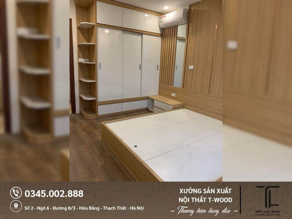 Giường, tủ MDF - Mẫu 02