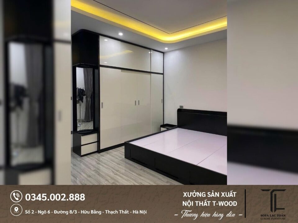 Giường, tủ MDF - Mẫu 07