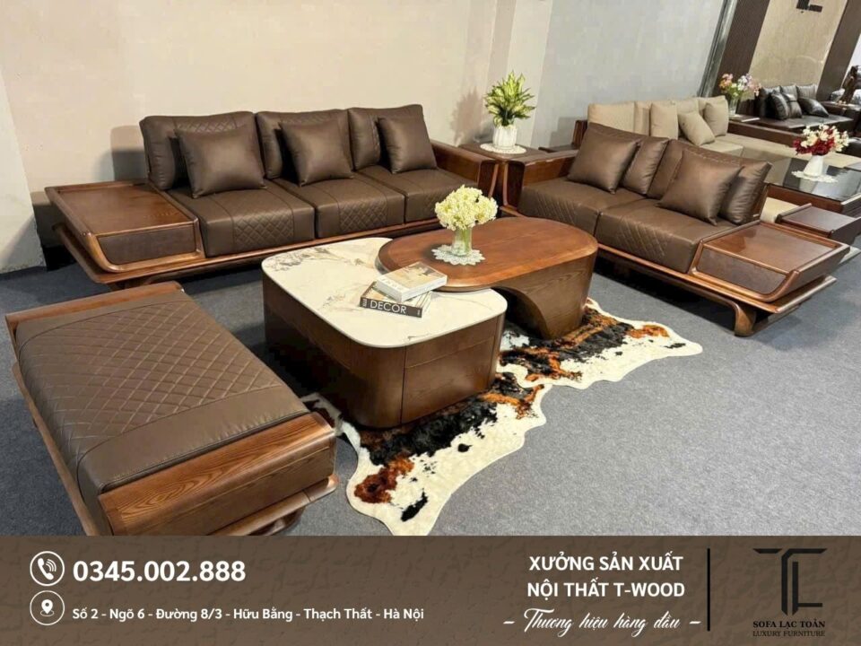 Bộ bàn ghế Sofa gỗ - Mẫu 07