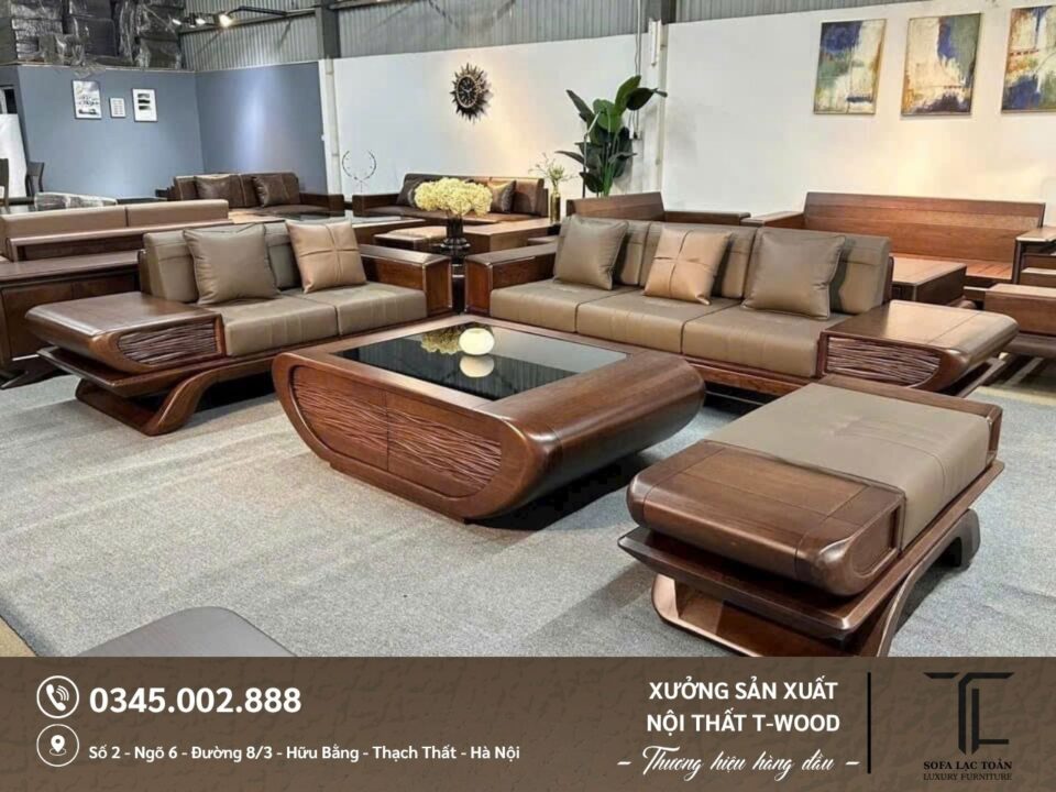 Bộ bàn ghế Sofa gỗ - Mẫu 08