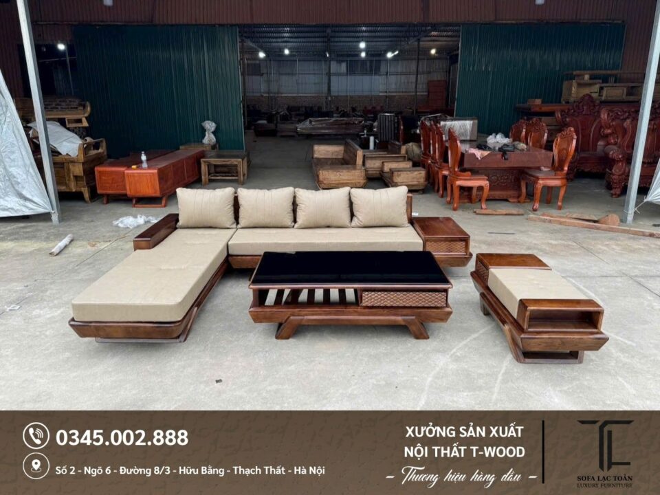 Bộ bàn ghế Sofa gỗ - Mẫu 05