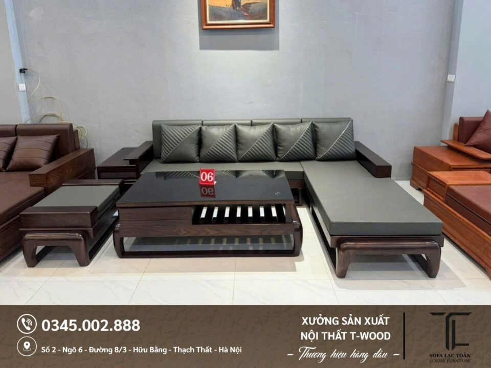 Bộ bàn ghế Sofa gỗ - Mẫu 06