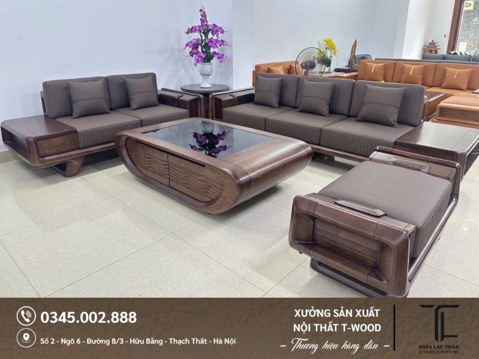 Bộ bàn ghế Sofa gỗ - Mẫu 09