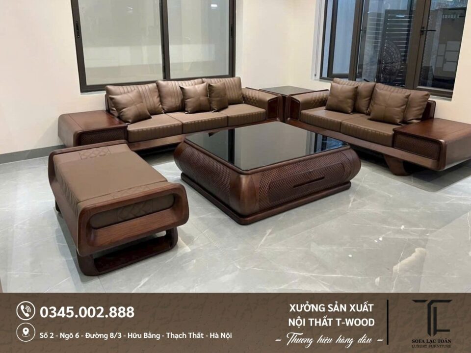 Bộ bàn ghế Sofa gỗ - Mẫu 10