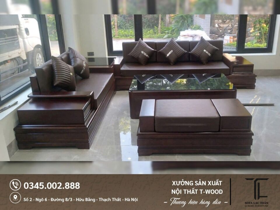 Bộ bàn ghế Sofa gỗ - Mẫu 01